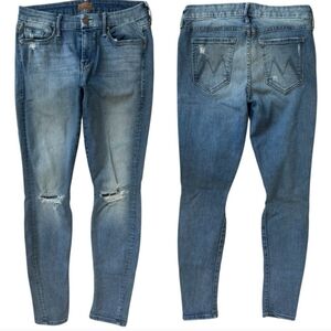 MOTHER “The Looker” Distressed Medium Wash Mid Rise Heartbreaker Jeans Size 28